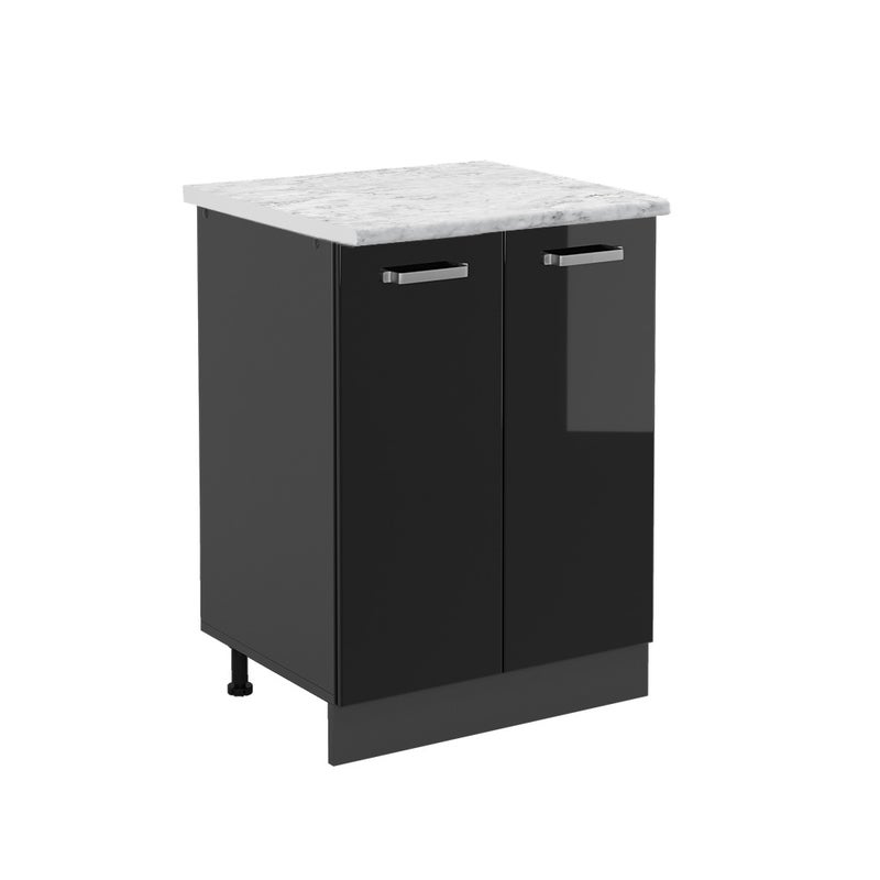 Vicco Szafki kuchenne R-Line, Czarny wysoki połysk, 60 cm BR Marmur