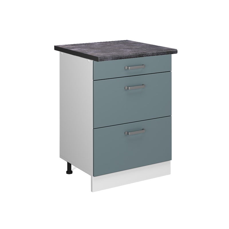 Vicco Szafka dolna do kuchni R-Line, Niebiesko-szary, 60 cm z szufladami, BP Antracyt