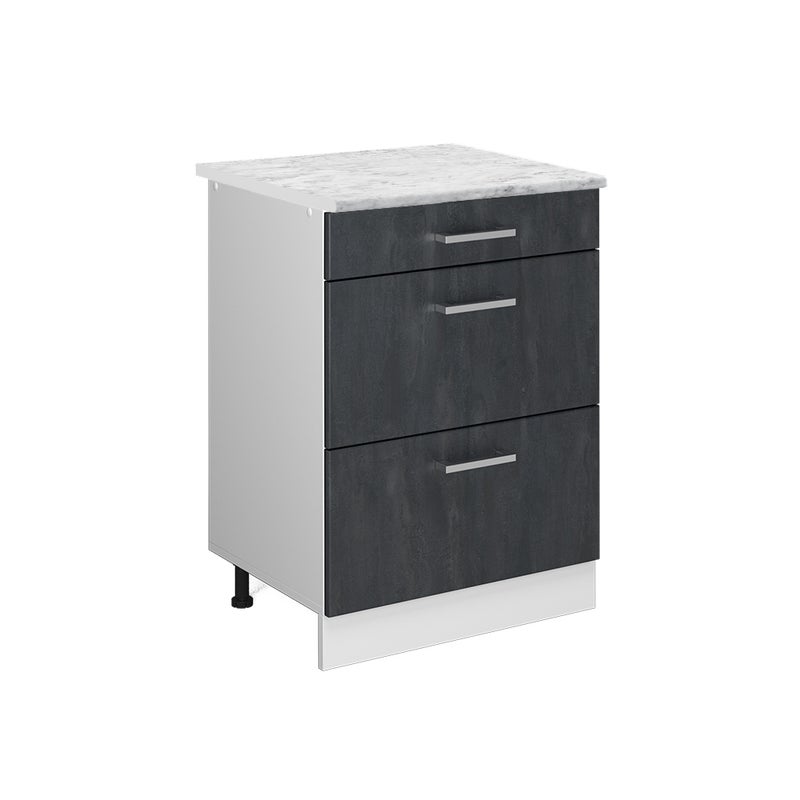 Vicco Szafka dolna do kuchni R-Line, Czarny beton, 60 cm BP Marmur