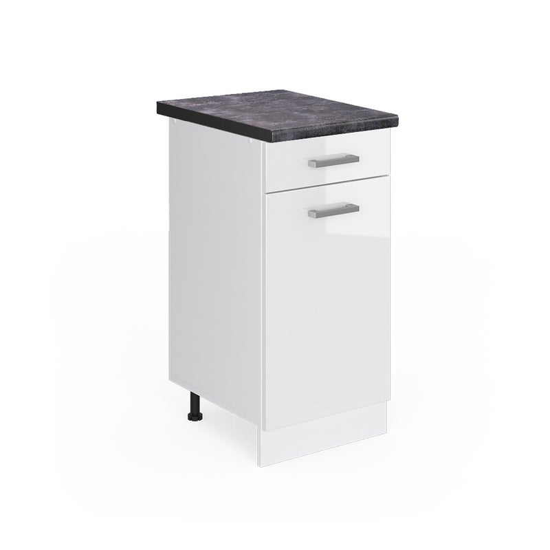 Vicco Szafka dolna do kuchni R-Line, Biały wysoki połysk, 40 cm , BP Antracyt