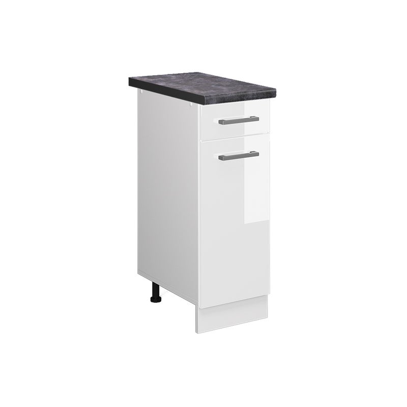 Vicco Szafka dolna do kuchni R-Line, Biały wysoki połysk, 30 cm , BP Antracyt