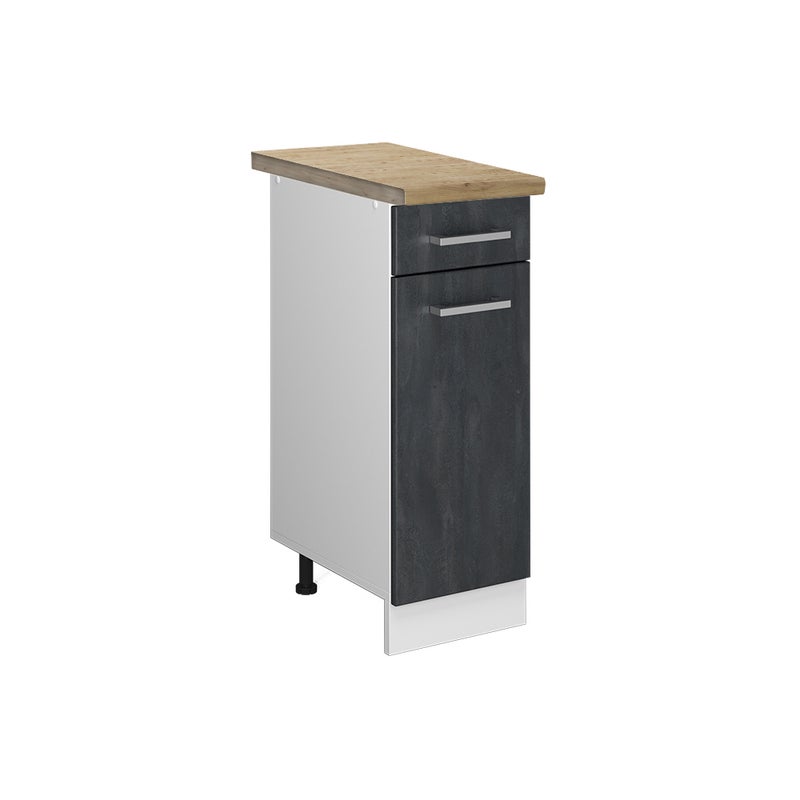 Vicco Szafka dolna do kuchni R-Line, Czarny beton, 30 cm BP Dąb