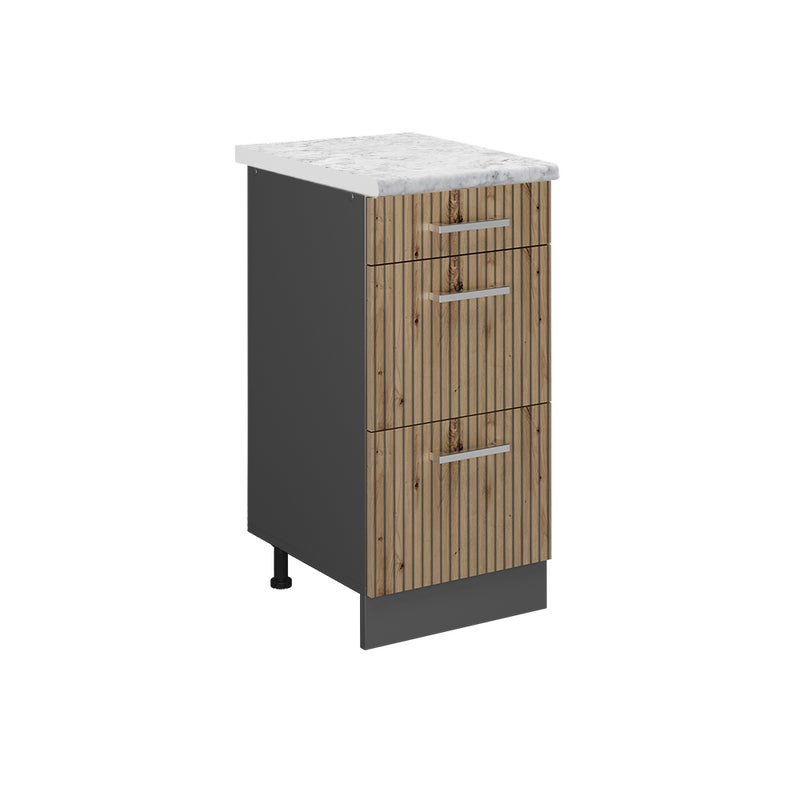 Vicco Szafka dolna do kuchni R-Line, Dąb rzemieślniczy, 40 cm BP Marmur