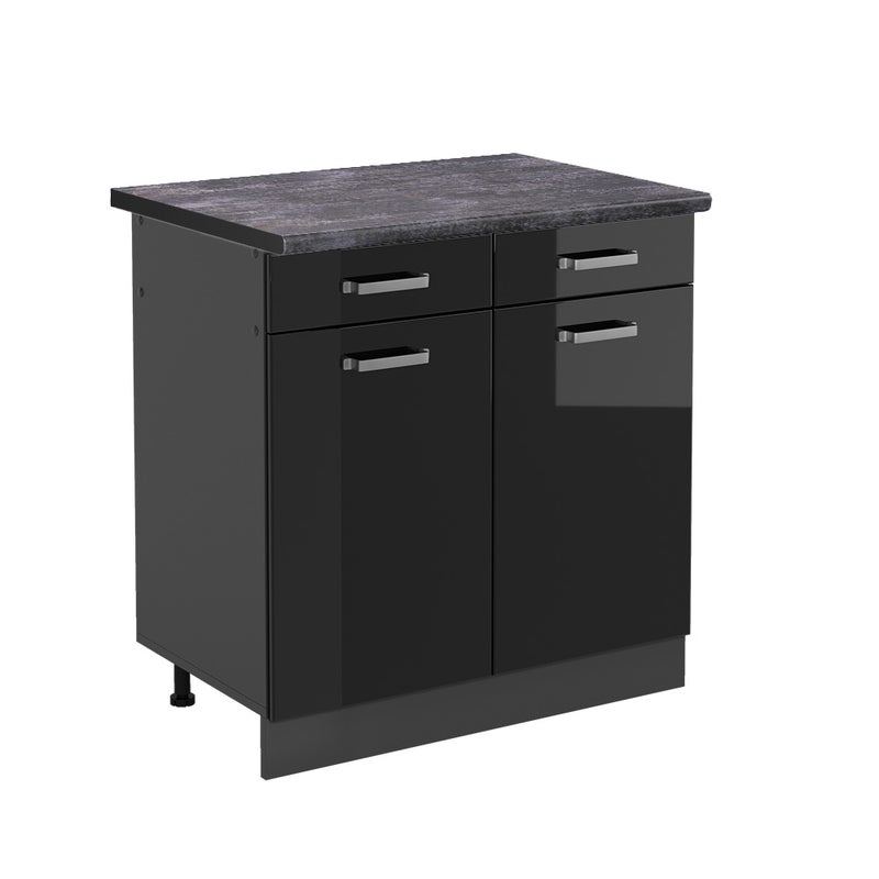 Vicco Szafka dolna do kuchni R-Line, Czarny wysoki połysk, 80 cm , BP Antracyt