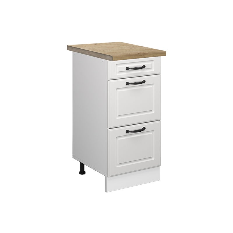 Vicco Szafka dolna do kuchni R-Line, Biały domek wiejski, 40 cm z szufladami, BP Dąb
