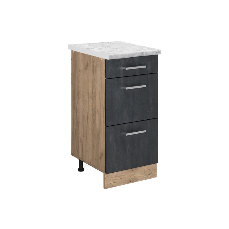 Vicco Szafka dolna do kuchni R-Line, Czarny beton, 40 cm BP Marmur