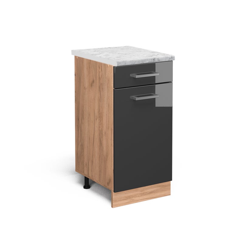 Vicco Szafka dolna do kuchni R-Line, Antracyt wysoki połysk, 40 cm BR Marmur