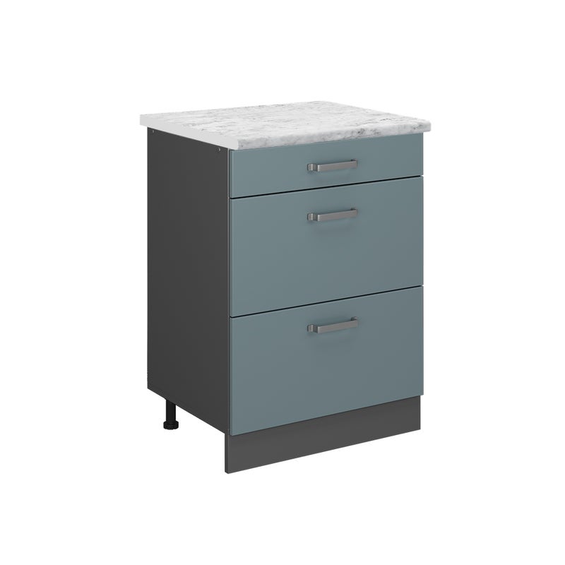 Vicco Szafka dolna do kuchni R-Line, Niebiesko-szary, 60 cm BR Marmur