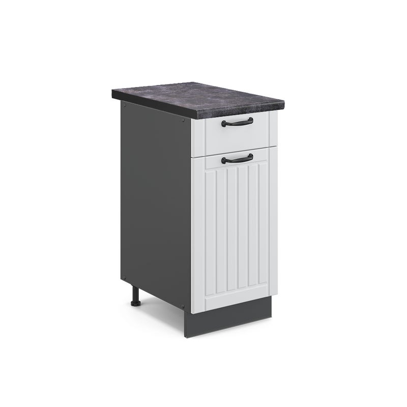 Vicco Szafka dolna do kuchni Fame-Line, Biały domek wiejski, 40 cm , BP Antracyt