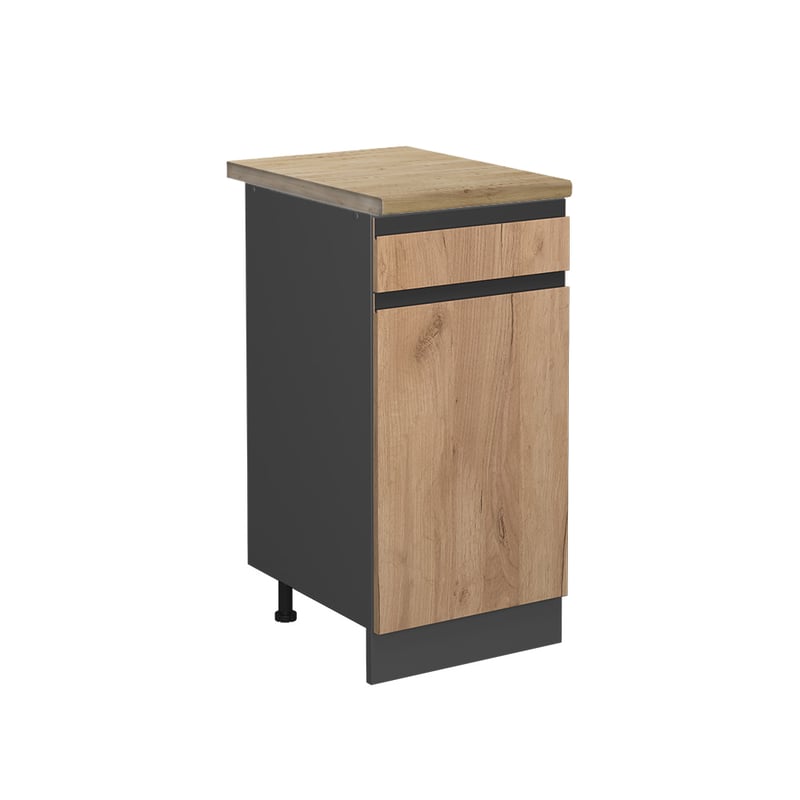 Vicco Szafka dolna do kuchni R-Line, Złoty dąb energetyczny, 40 cm J-Shape, BP Dąb