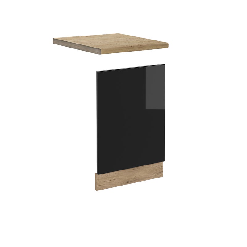 Vicco Panel przedni R-Line, Czarny wysoki połysk, 45 cm , BP Dąb