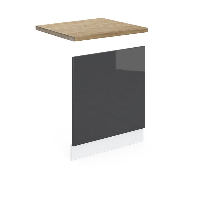 Vicco Panel przedni R-Line, Antracyt wysoki połysk, 60 cm , BP Dąb