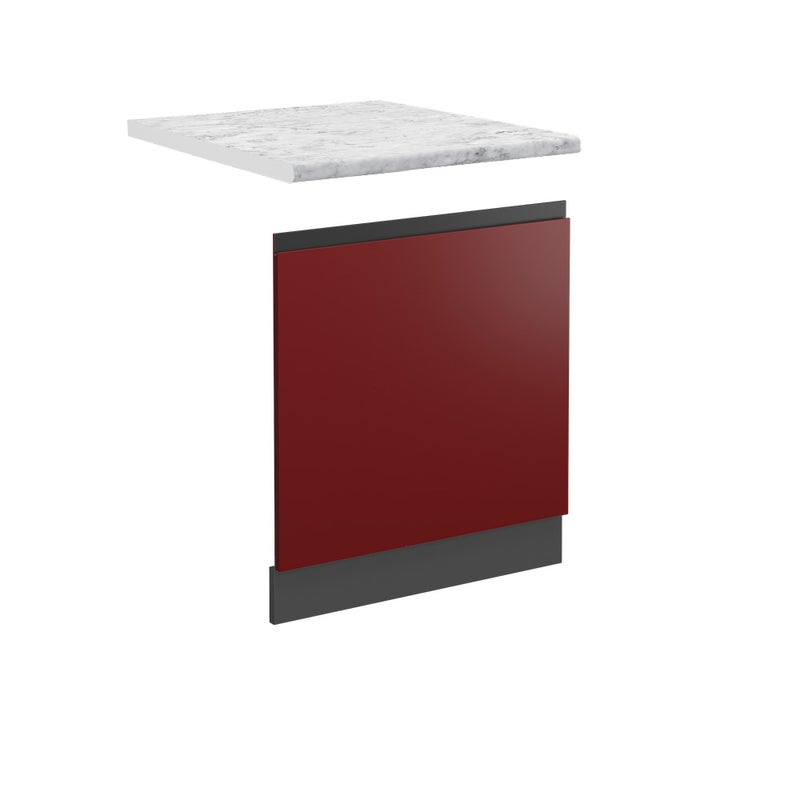 Vicco Panel przedni R-Line, Czerwony, 60 cm J-Shape, BR Marmur