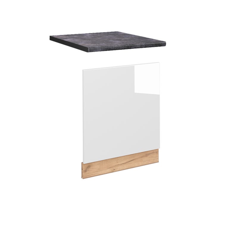 Vicco Panel przedni Fame-Line, Biały wysoki połysk, 60 cm , BP Antracyt
