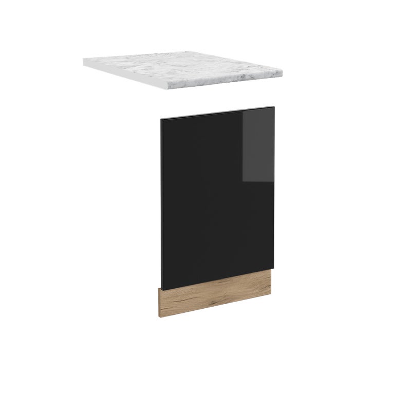 Vicco Panel przedni R-Line, Czarny wysoki połysk, 45 cm , BR Marmur