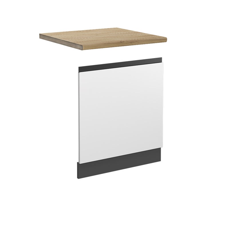 Vicco Panel przedni R-Line, Biały, 60 cm J-Shape, BP Dąb