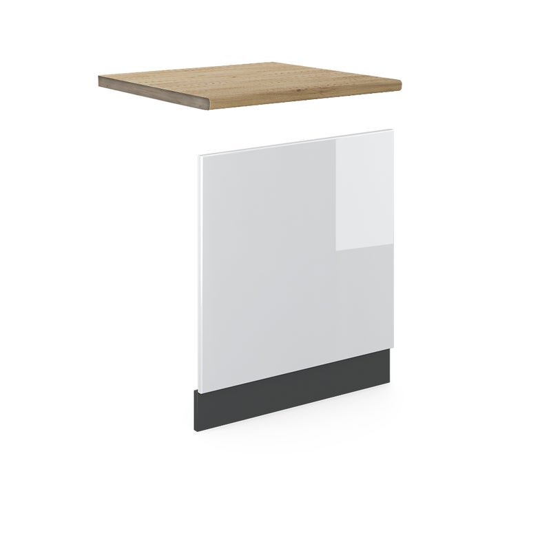 Vicco Panel przedni R-Line, Biały wysoki połysk, 60 cm , BP Dąb