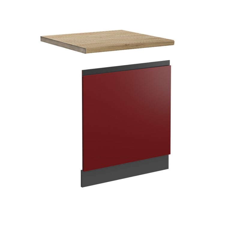 Vicco Panel przedni R-Line, Czerwony, 60 cm J-Shape, BP Dąb