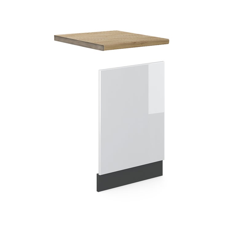 Vicco Panel przedni R-Line, Biały wysoki połysk, 45 cm , BP Dąb