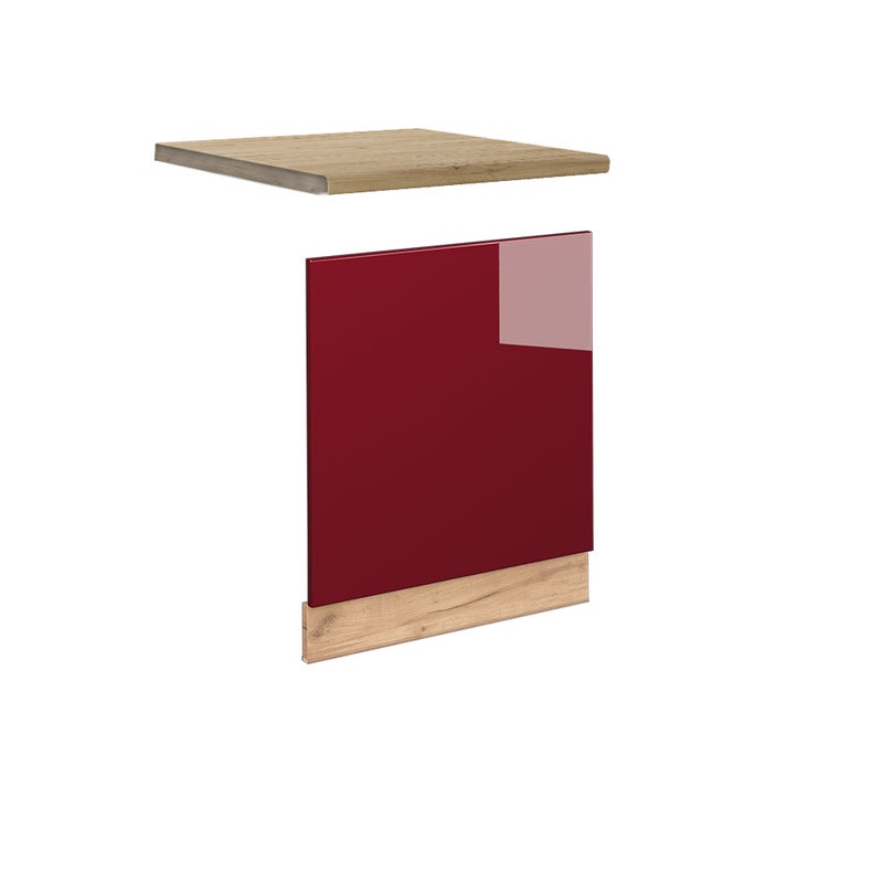 Vicco Panel przedni Fame-Line, Bordowa Czerwień wysoki połysk, 60 cm , BP Dąb