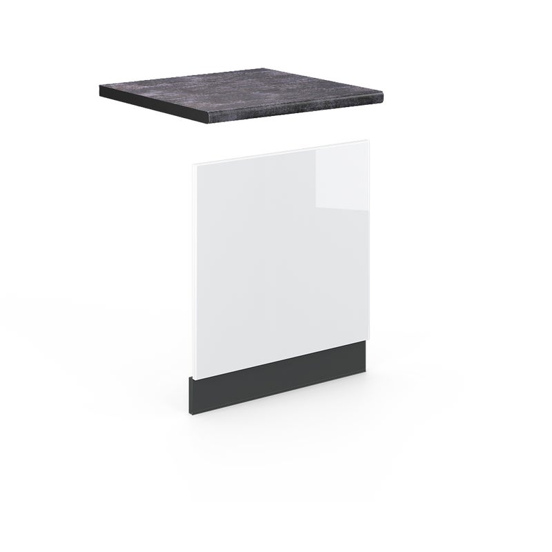 Vicco Panel przedni Fame-Line, Biały wysoki połysk, 60 cm , BP Antracyt