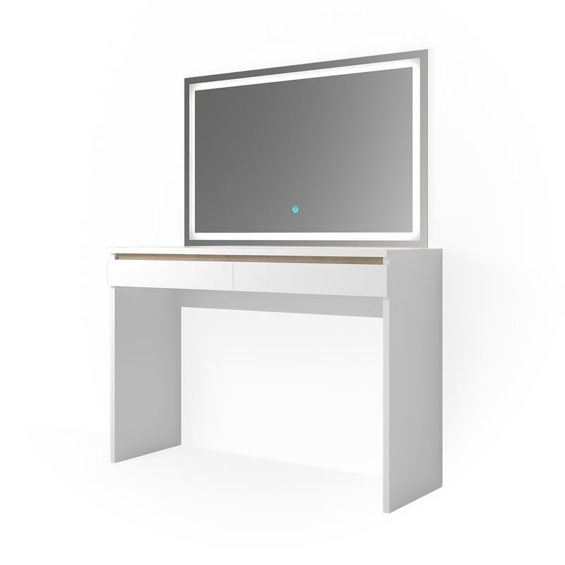 Vicco Stół Madalitional Emma, Biały, 120 cm z lustrem LED