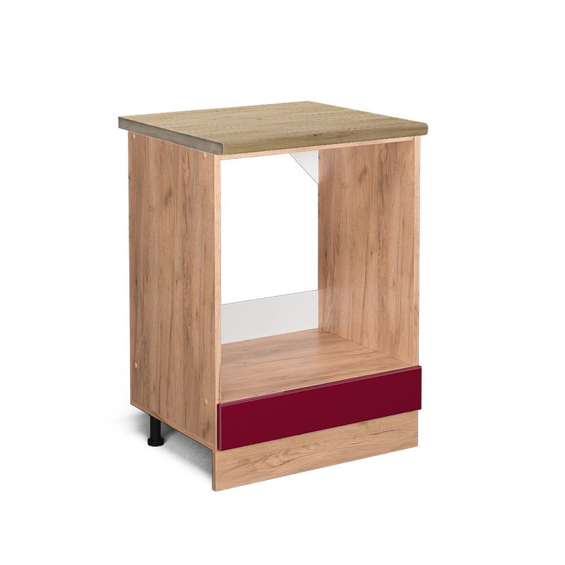 Vicco Szafka kuchenna R-Line, Czerwony połysk, 60 cm , BP Dąb