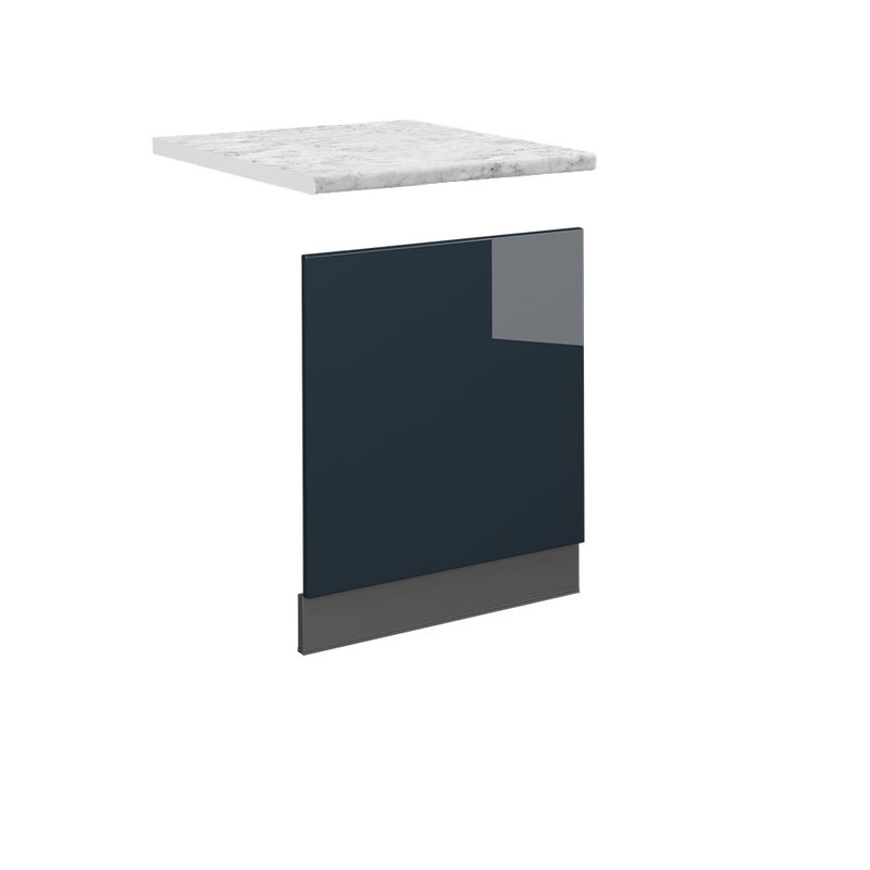 Vicco Panel przedni Fame-Line, Ciemnoniebieski wysoki połysk, 60 cm , BP Marmur