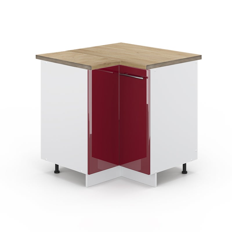 Vicco Szafka narożna Fame-Line, Bordowa Czerwień wysoki połysk, 80.5 cm , BP Dąb