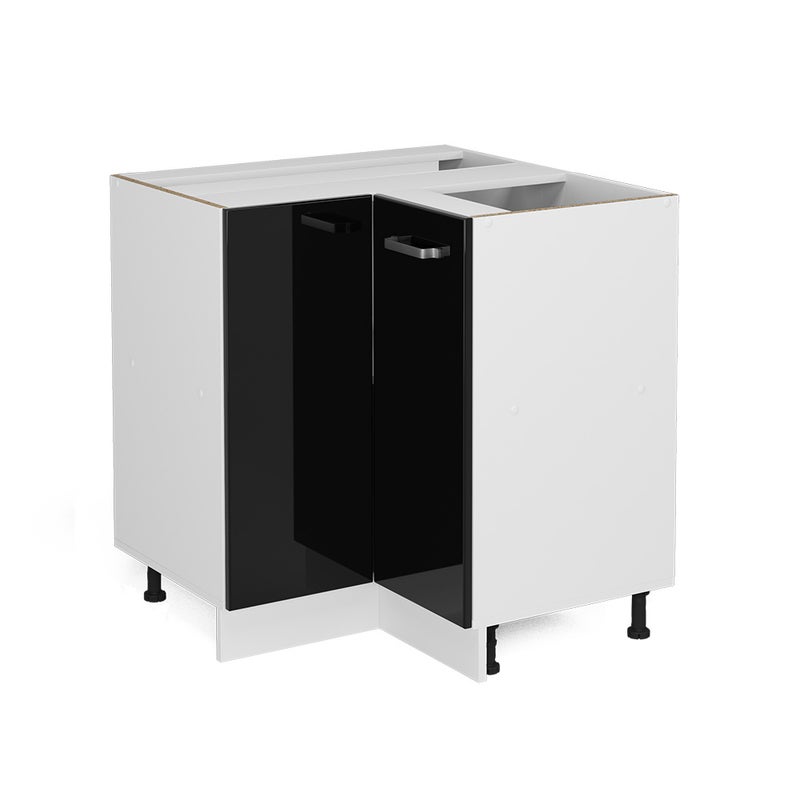 Vicco Szafka narożna R-Line, Czarny wysoki połysk, 75.6 cm bez blatu roboczego