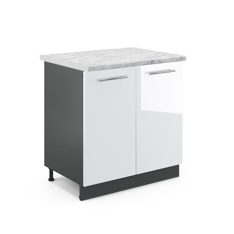 Vicco Szafka pod zlew Fame-Line, Biały wysoki połysk, 80 cm , BP Marmur