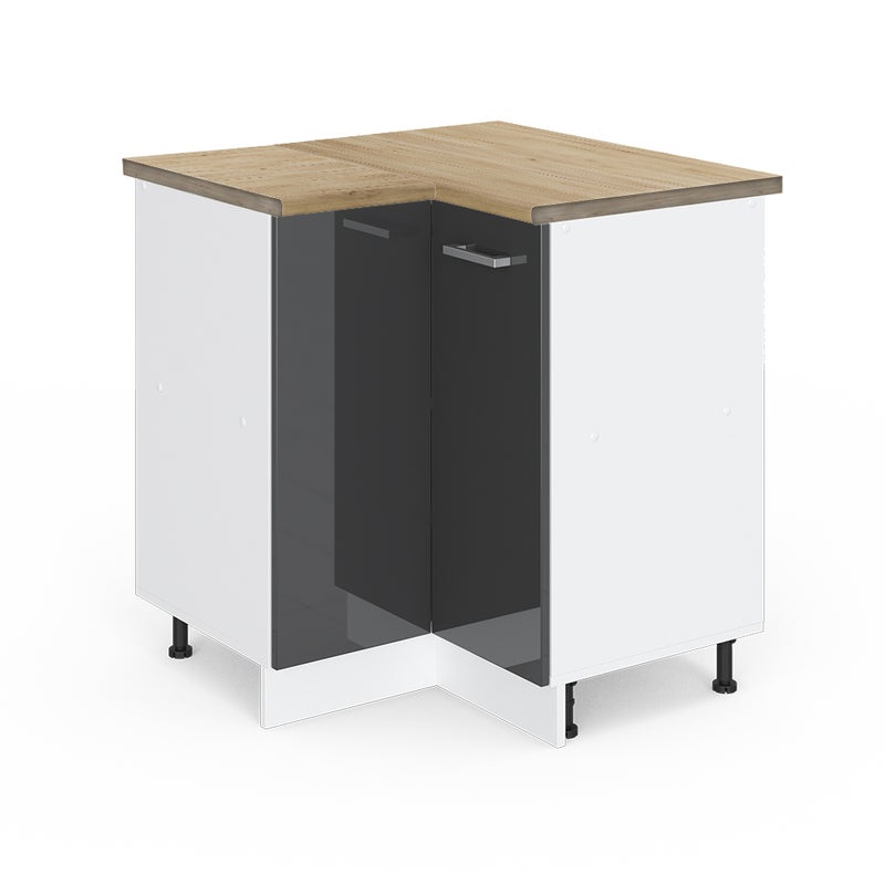 Vicco Szafka narożna R-Line, Antracyt wysoki połysk, 75.6 cm , BP Dąb