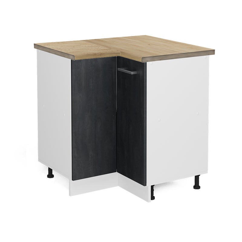 Vicco Szafka narożna R-Line, Czarny beton, 75.6 cm BP Dąb