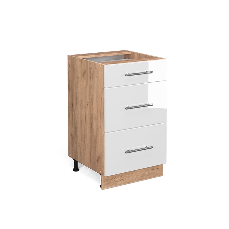 Vicco Szafka dolna do kuchni Fame-Line, Biały wysoki połysk, 50 cm , BP Marmur