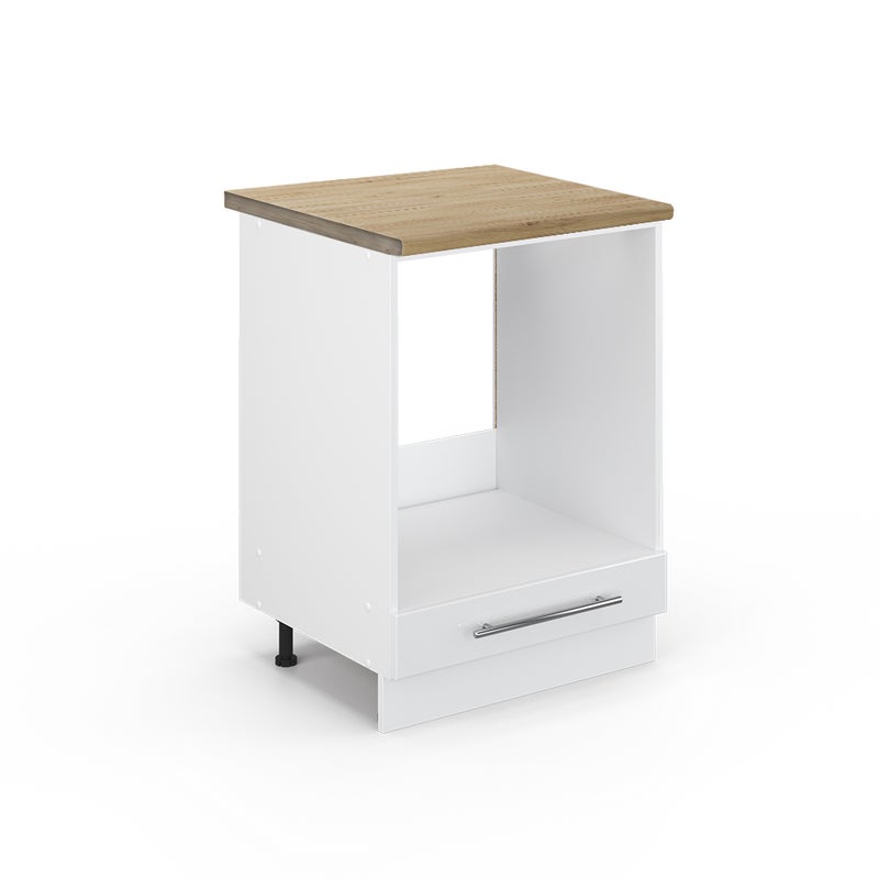 Vicco Szafka kuchenna Fame-Line, Biały wysoki połysk, 60 cm , BP Dąb