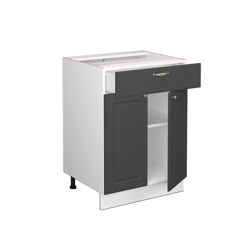 Vicco Szafka dolna do kuchni Fame-Line, Antracytowo-złoty, 60 cm z szufladą, BP Dąb