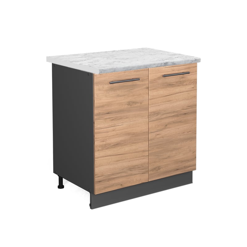 Vicco Szafka pod zlew Fame-Line, Złoty dąb energetyczny, 80 cm z półką, BP Marmur