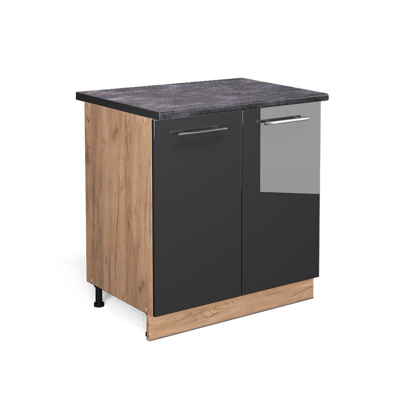 Vicco Szafki kuchenne Fame-Line, Antracyt wysoki połysk, 80 cm z półką, BP Antracyt