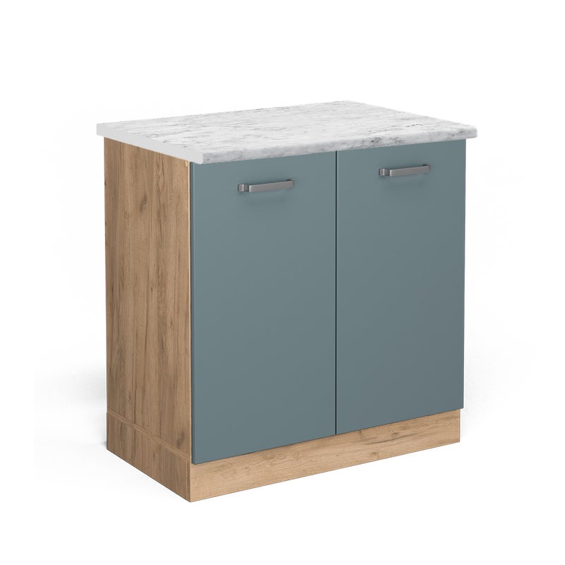 Vicco Szafka pod zlew R-Line, Niebiesko-szary, 80 cm BR Marmur