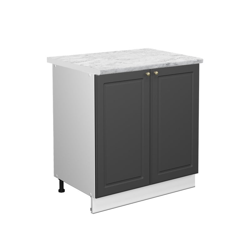 Vicco Szafka pod zlew Fame-Line, Antracyt wysoki połysk, 80 cm z półką, BP Marmur