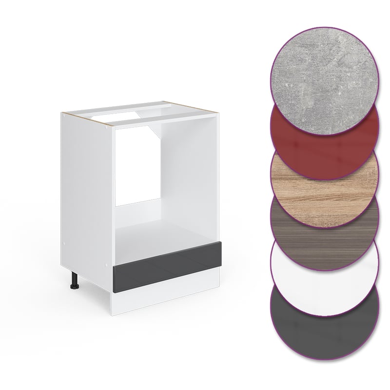 Vicco Szafka kuchenna R-Line, Antracyt wysoki połysk, 60 cm , BP Dąb