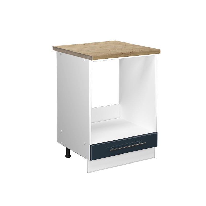 Vicco Szafka kuchenna Fame-Line, Ciemnoniebieski wysoki połysk, 60 cm , BP Dąb