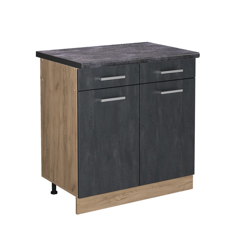 Vicco Szafka dolna do kuchni R-Line, Czarny beton, 80 cm BP Antracyt