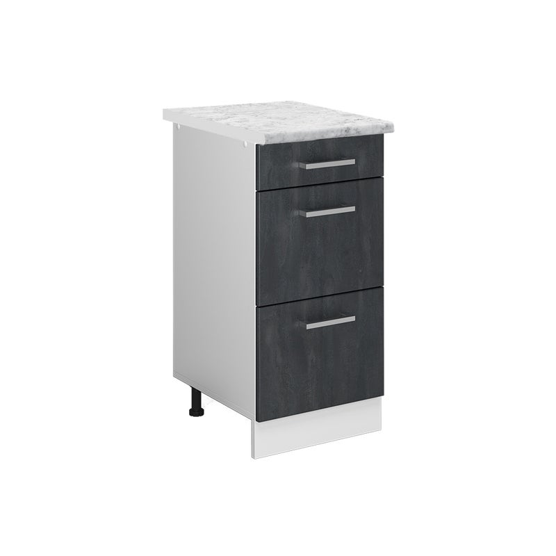 Vicco Szafka dolna do kuchni R-Line, Czarny beton, 40 cm BP Marmur