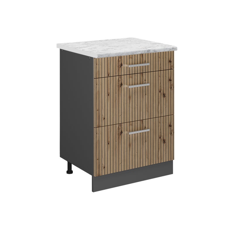 Vicco Szafka dolna do kuchni R-Line, Dąb rzemieślniczy, 60 cm BP Marmur