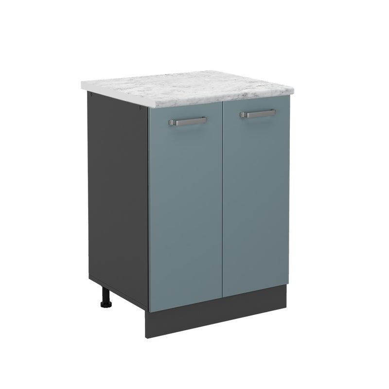 Vicco Szafka dolna do kuchni R-Line, Niebiesko-szary, 60 cm BR Marmur
