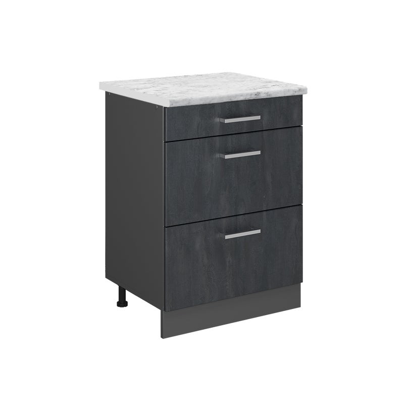 Vicco Szafka dolna do kuchni R-Line, Czarny beton, 60 cm BP Marmur