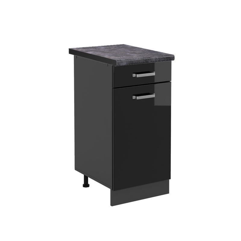 Vicco Szafka dolna do kuchni R-Line, Czarny wysoki połysk, 40 cm , BP Antracyt