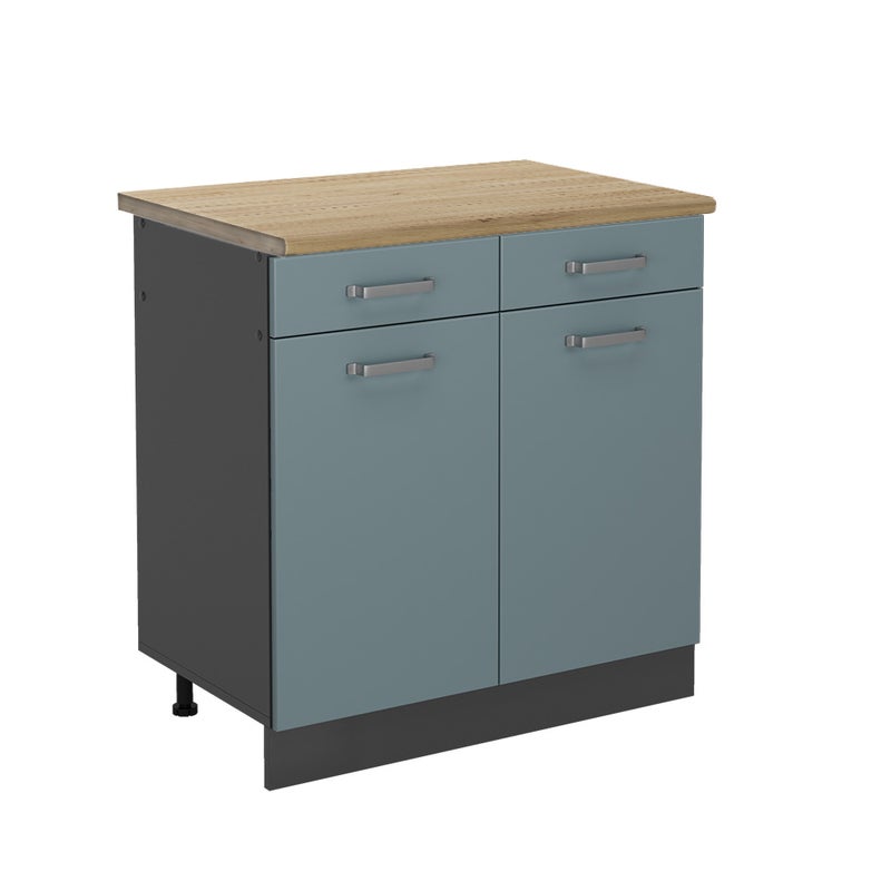 Vicco Szafka dolna do kuchni R-Line, Niebiesko-szary, 80 cm , BP Dąb