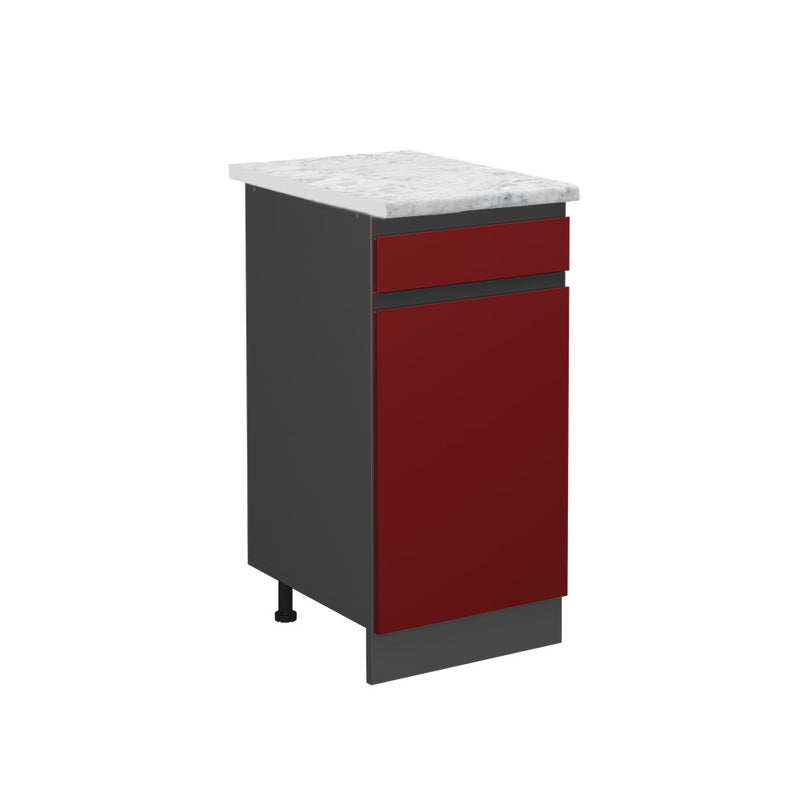 Vicco Szafka dolna do kuchni R-Line, Czerwony połysk, 40 cm BR Marmur